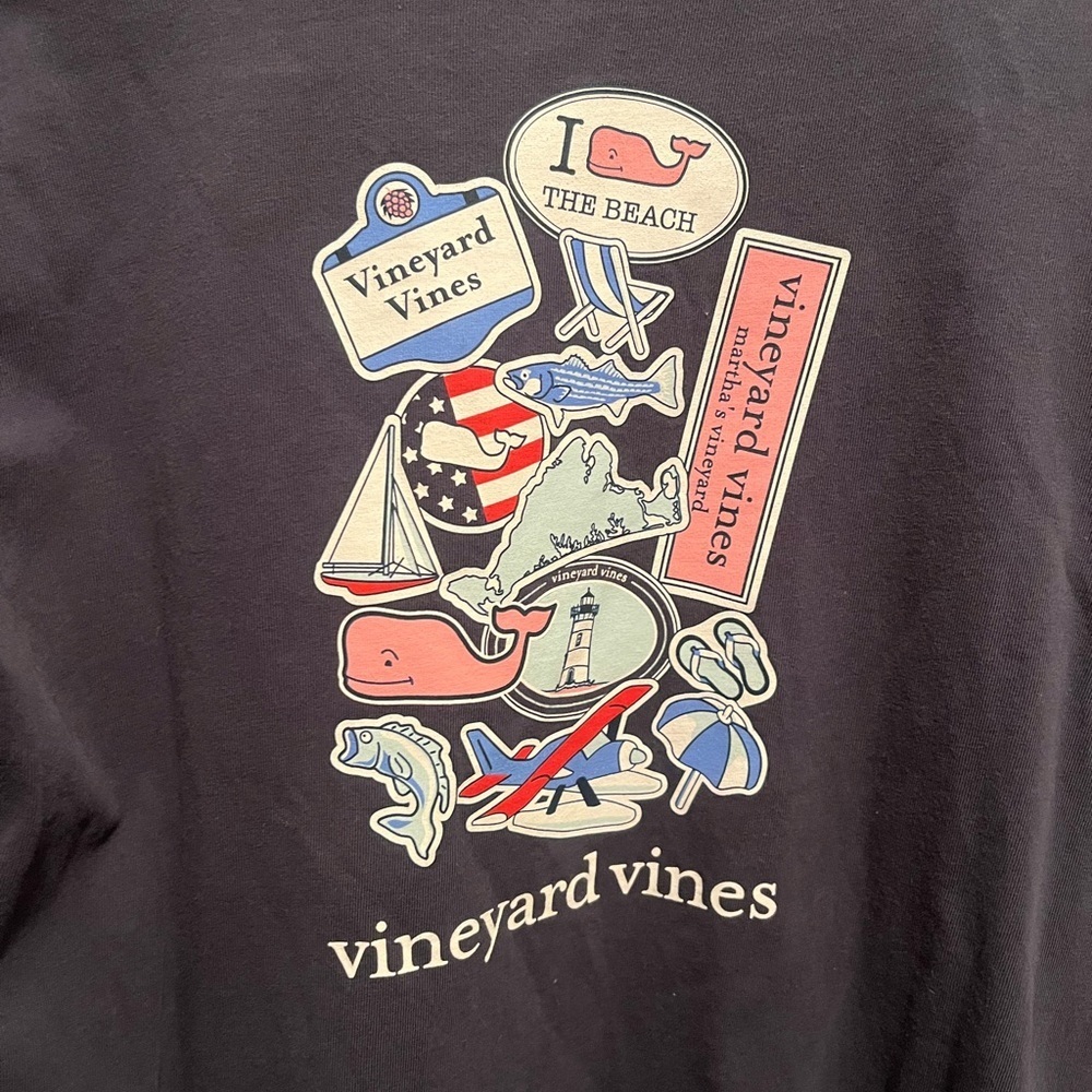 Vineyard Vines Navy Long-Sleeve Pocket Tee Boys Size XL (18) - Picture 5 of 5